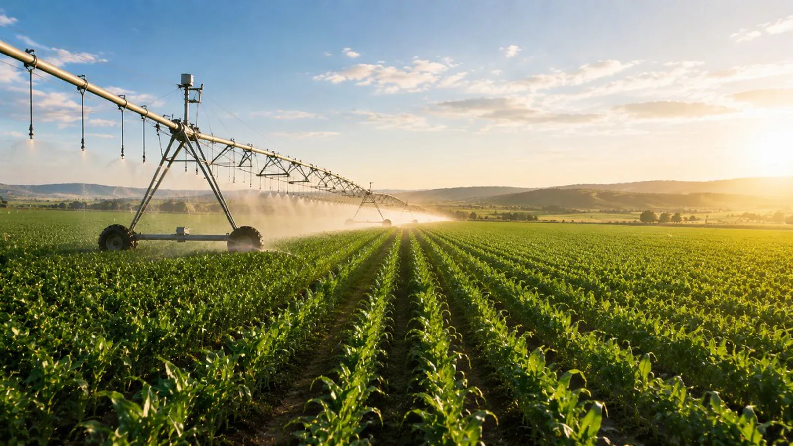 Open field irrigation — center-pivot and crop zone automation across farm infrastructure