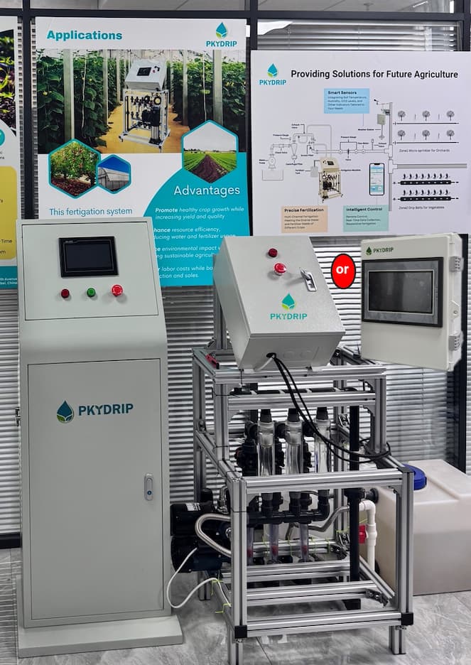 Fertigation equipment at irrigation pump station
