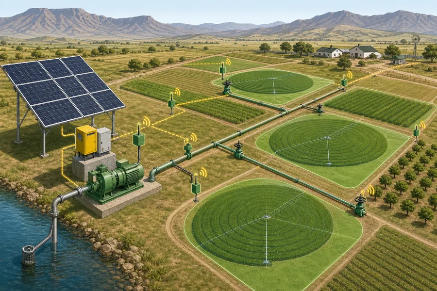 Schematic of South Africa solar irrigation farm consultation